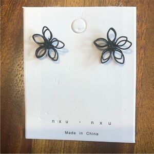3/$20 black flower earrings